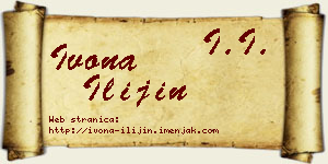 Ivona Ilijin vizit kartica